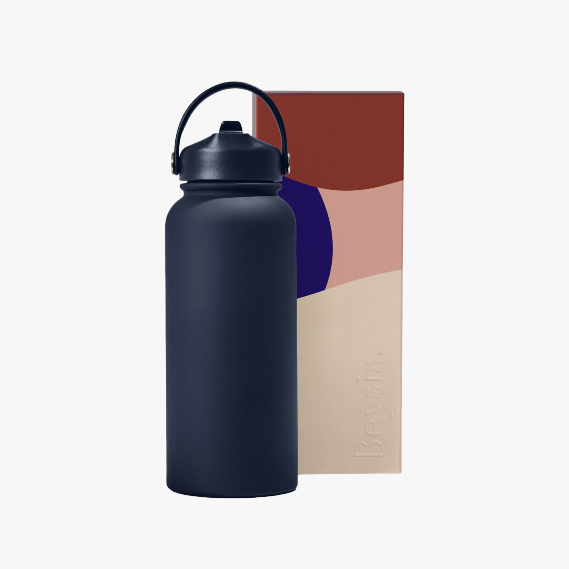Water Bottle 900ml Straw - Navy