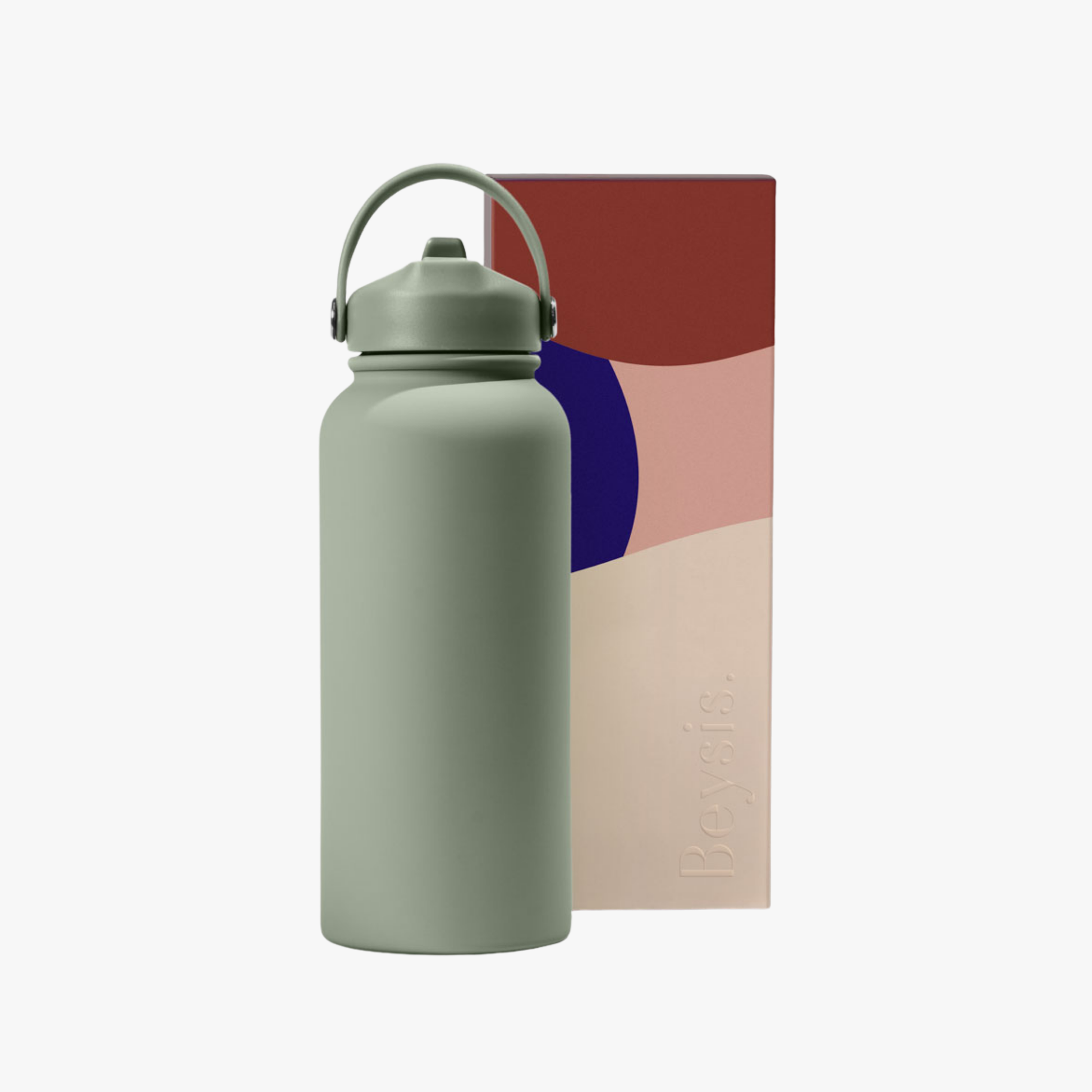 Water Bottle 900ml Straw - Sage