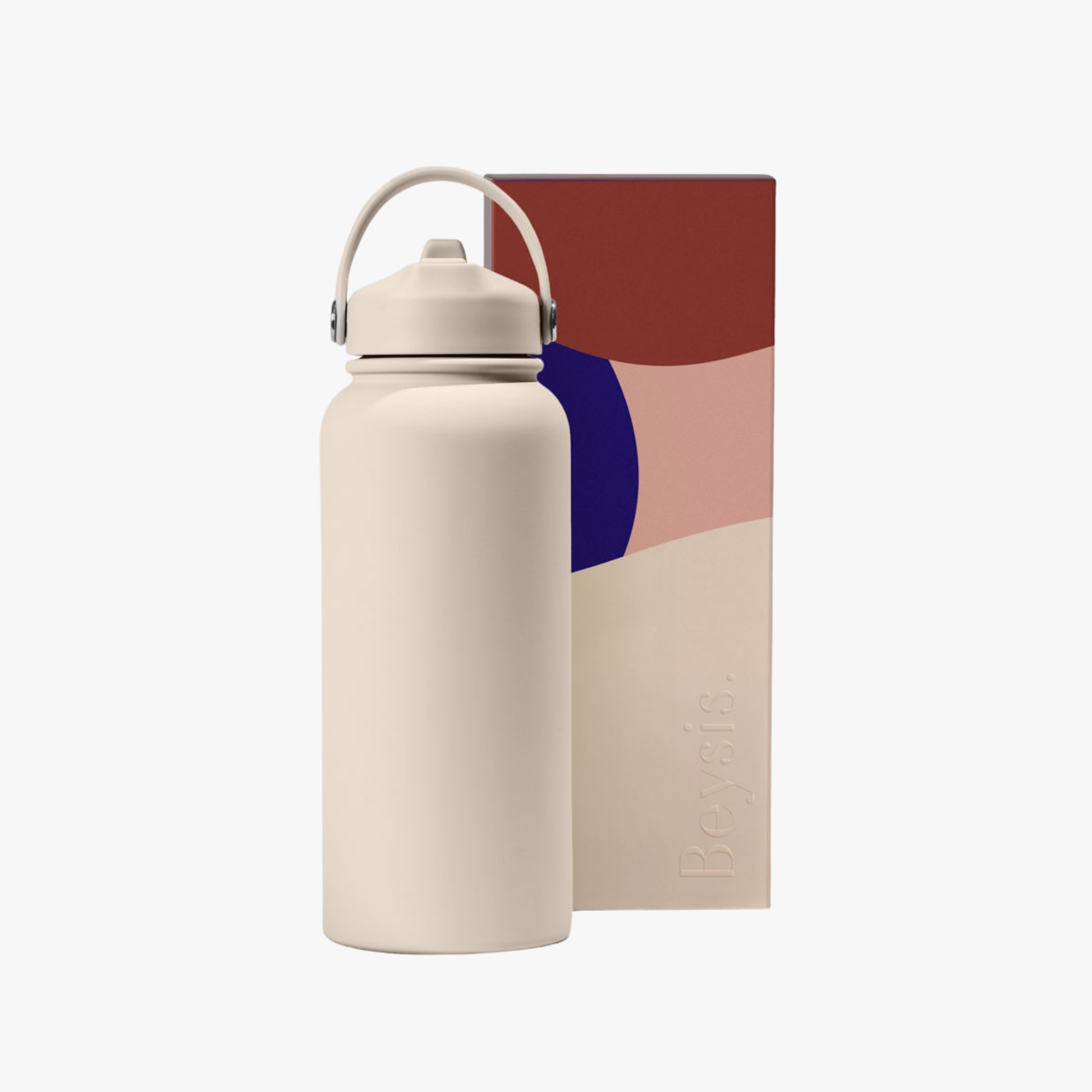 Water Bottle 900ml Straw - Stone
