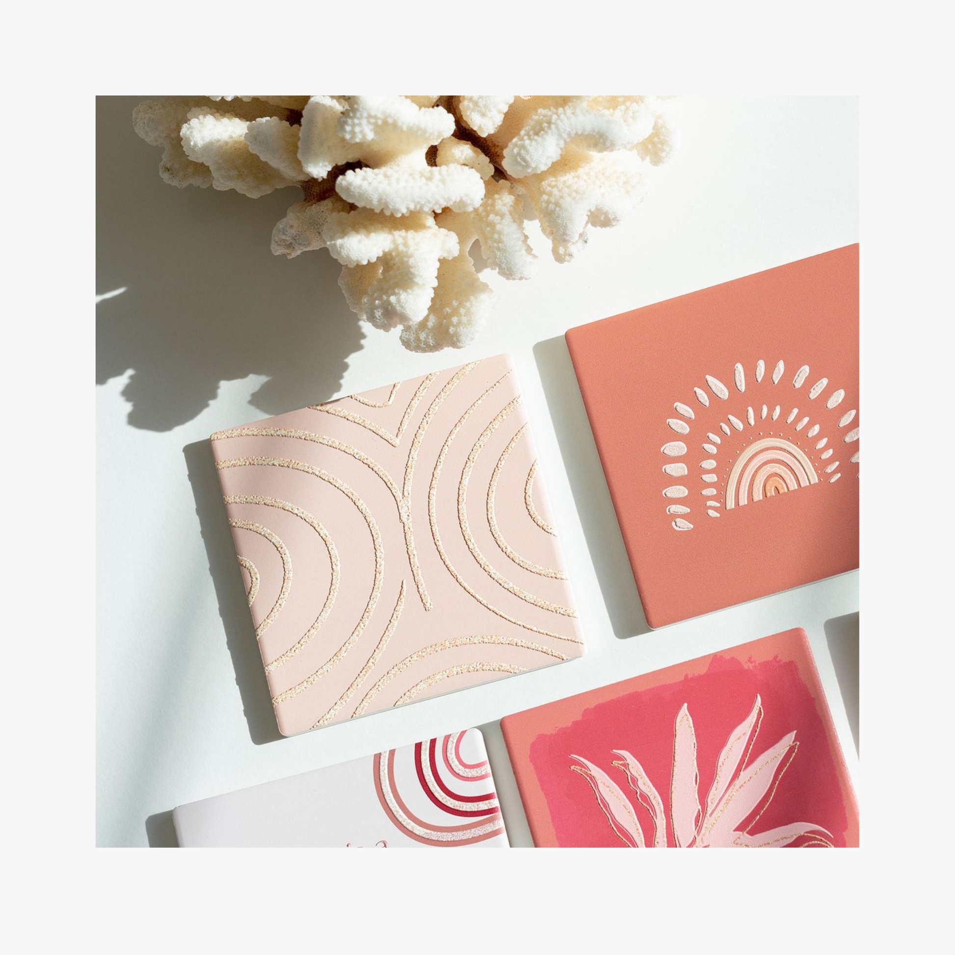 Ceramic Coaster - Pattern Rings