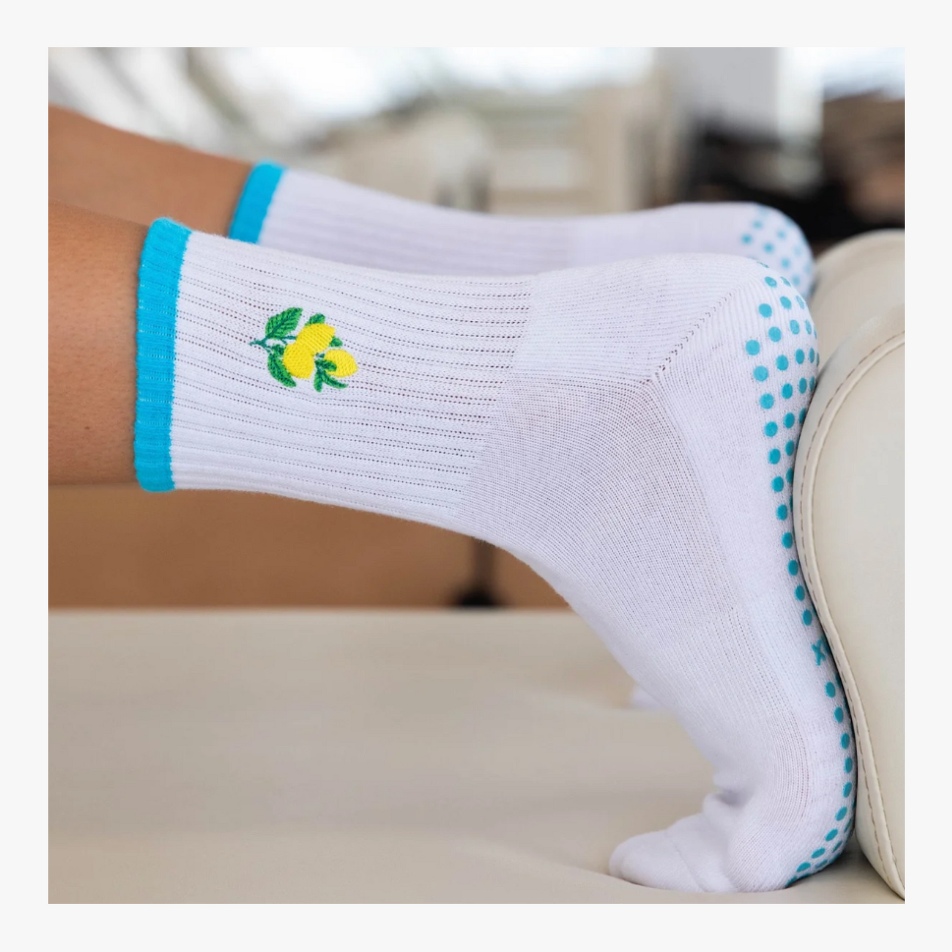 Long Grip Socks - Amalfi Lemon