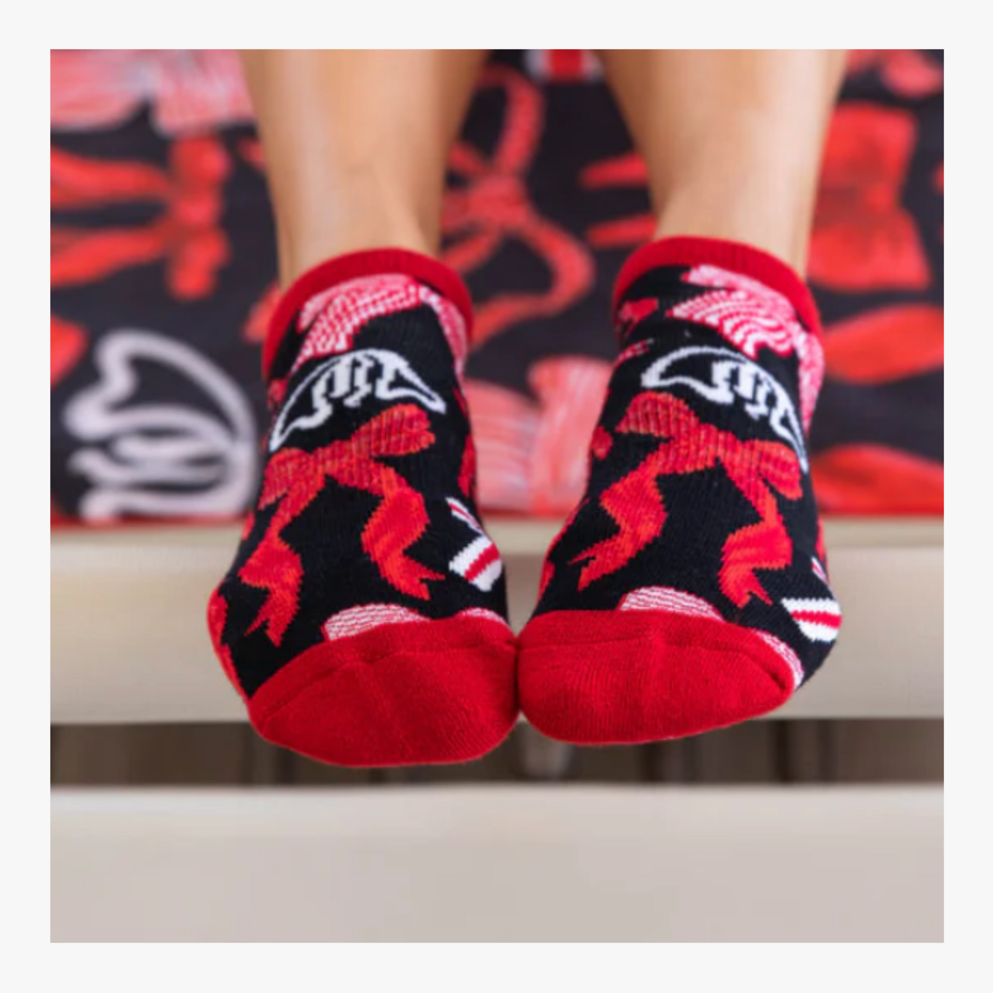 Ankle Grip Socks - Teggun Ashleigh Bows