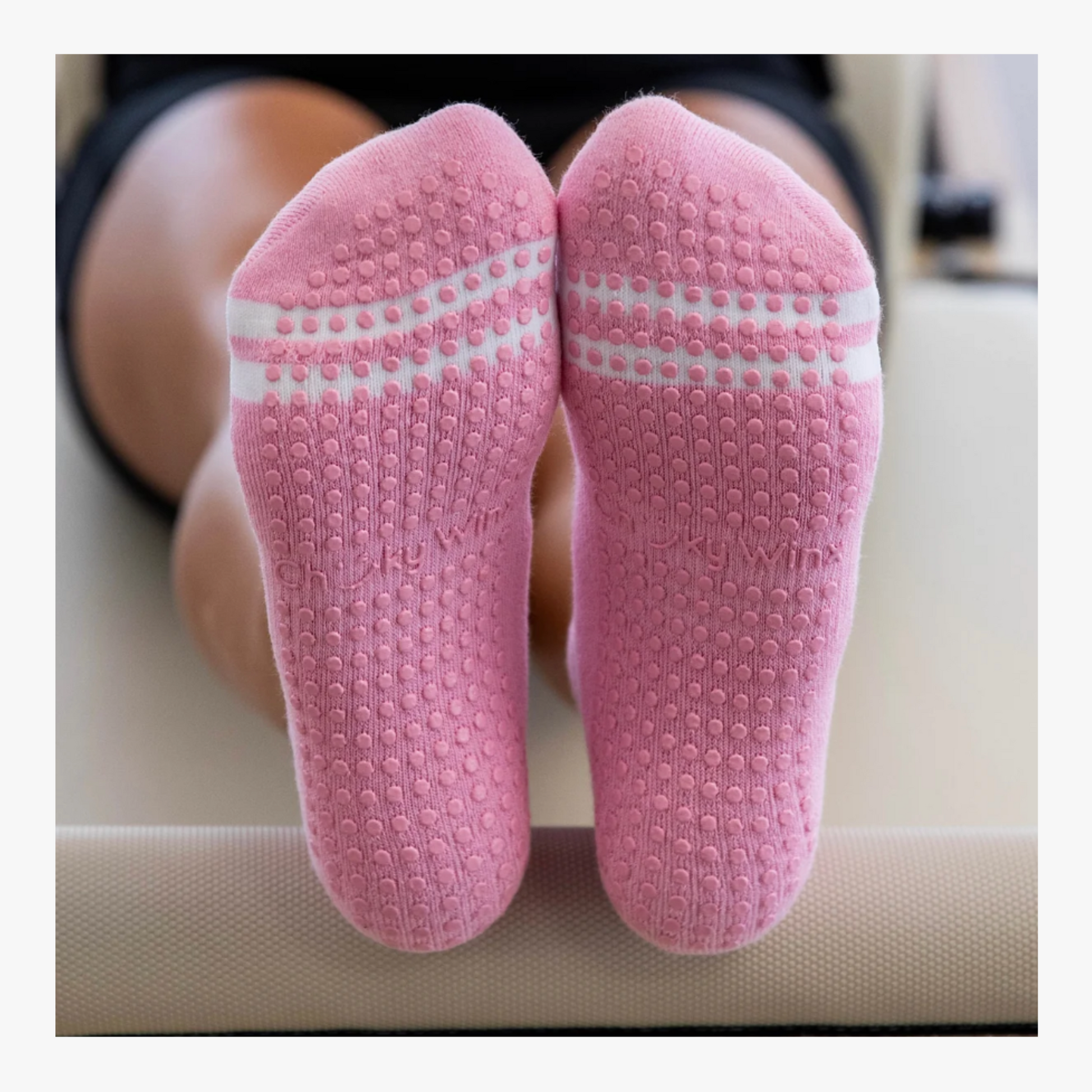 Ankle Grip Socks - Pink