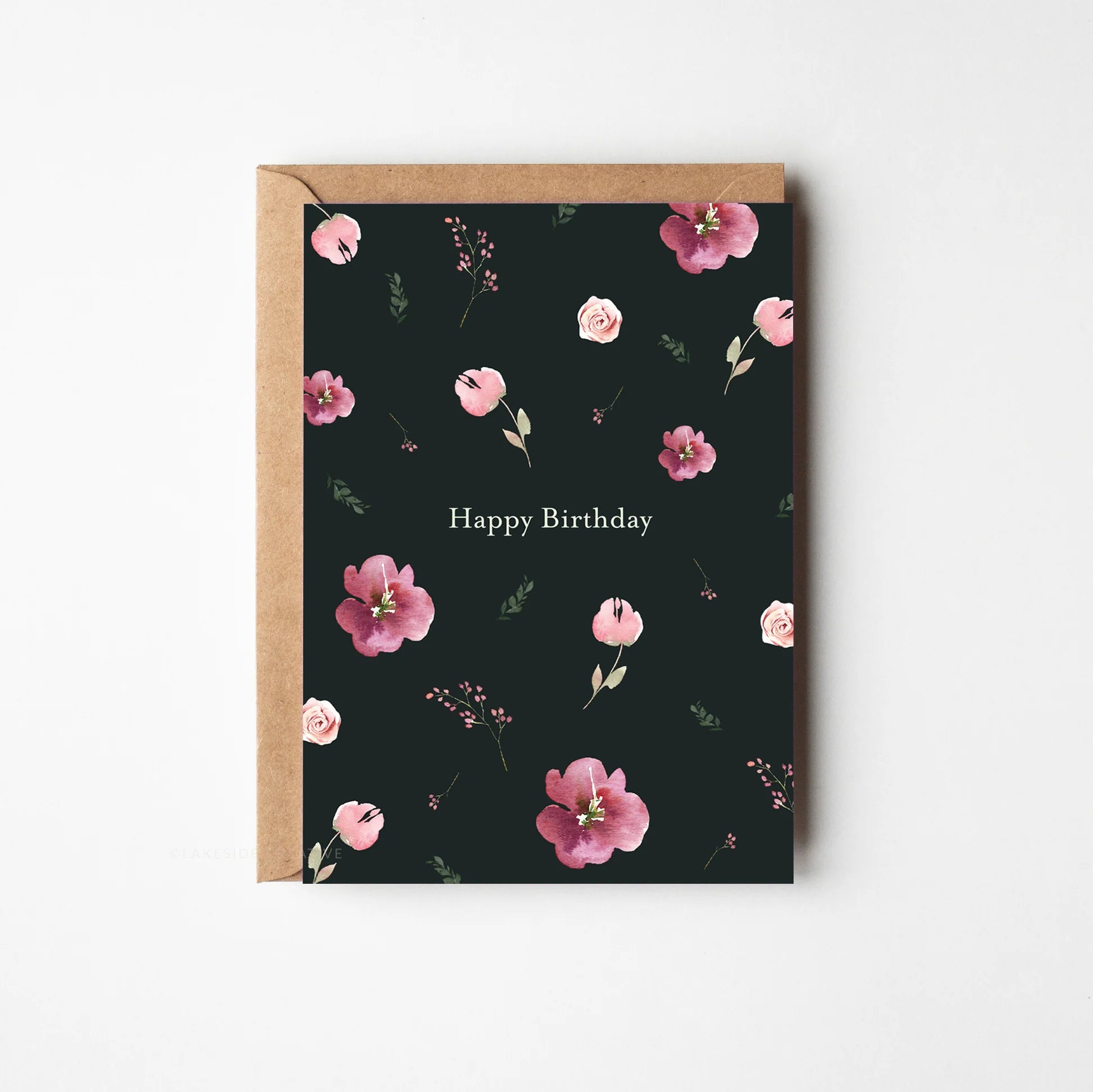 Happy Birthday Card - Pink Garden