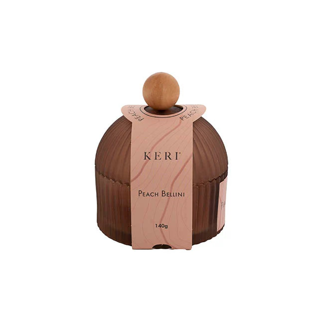 Ribbed Dome Candle - Peach Bellini