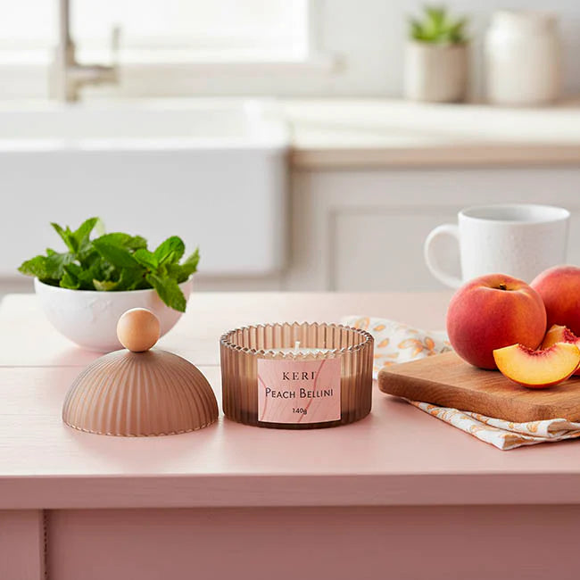 Ribbed Dome Candle - Peach Bellini
