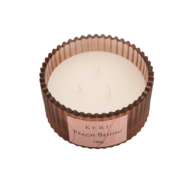 Ribbed Dome Candle - Peach Bellini