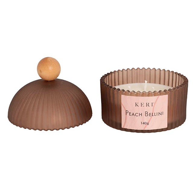 Ribbed Dome Candle - Peach Bellini