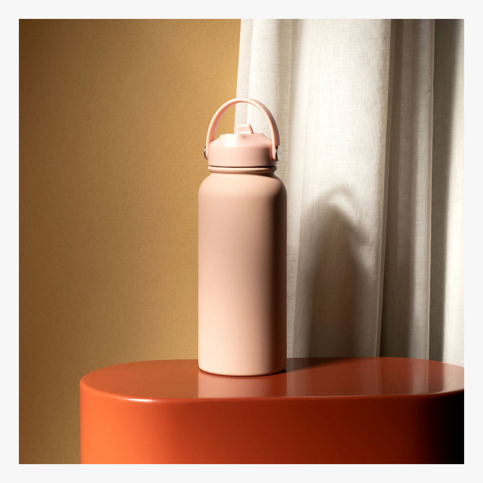 Water Bottle 900ml Straw - Blush