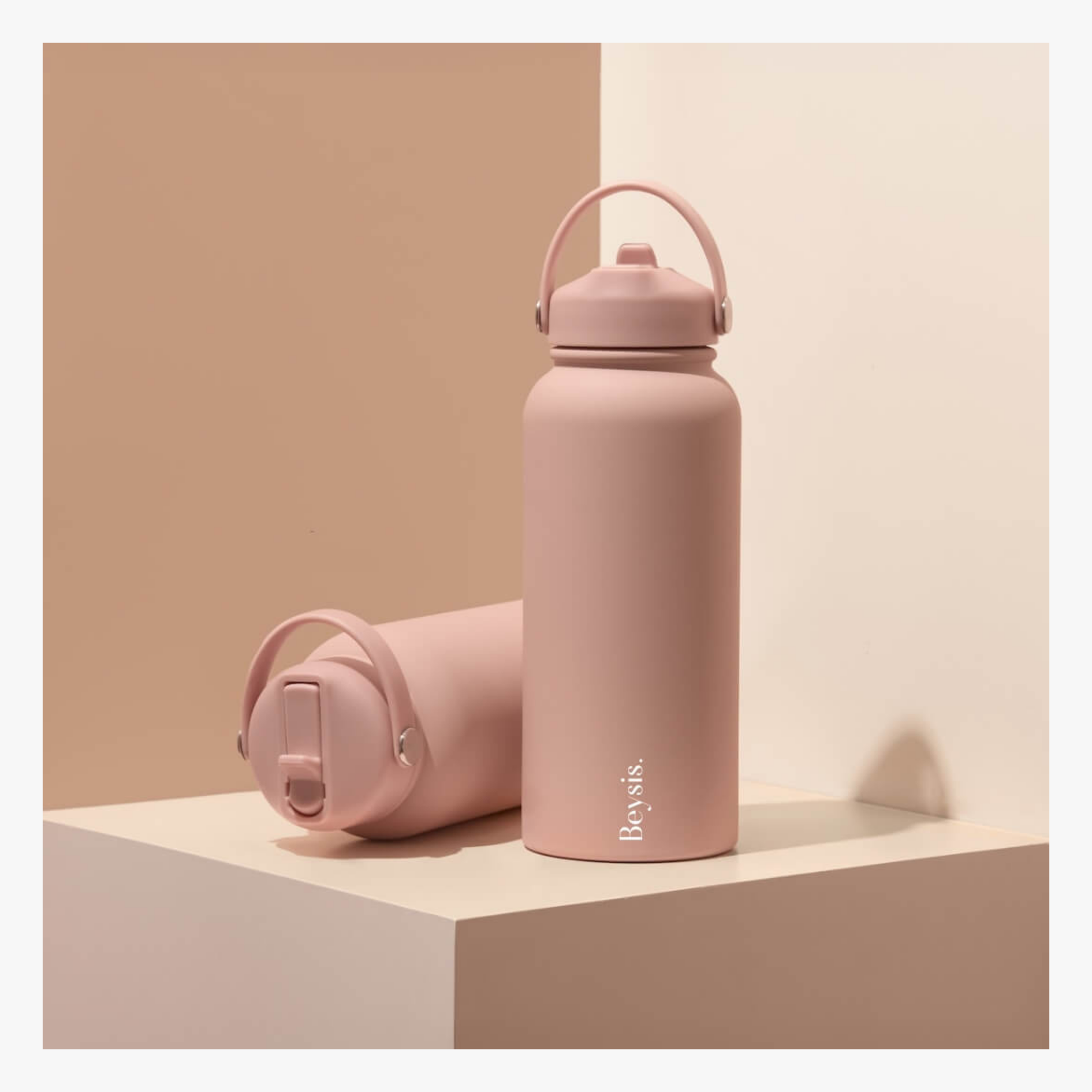Water Bottle 900ml Straw - Blush