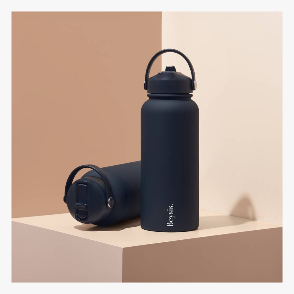 Water Bottle 900ml Straw - Navy