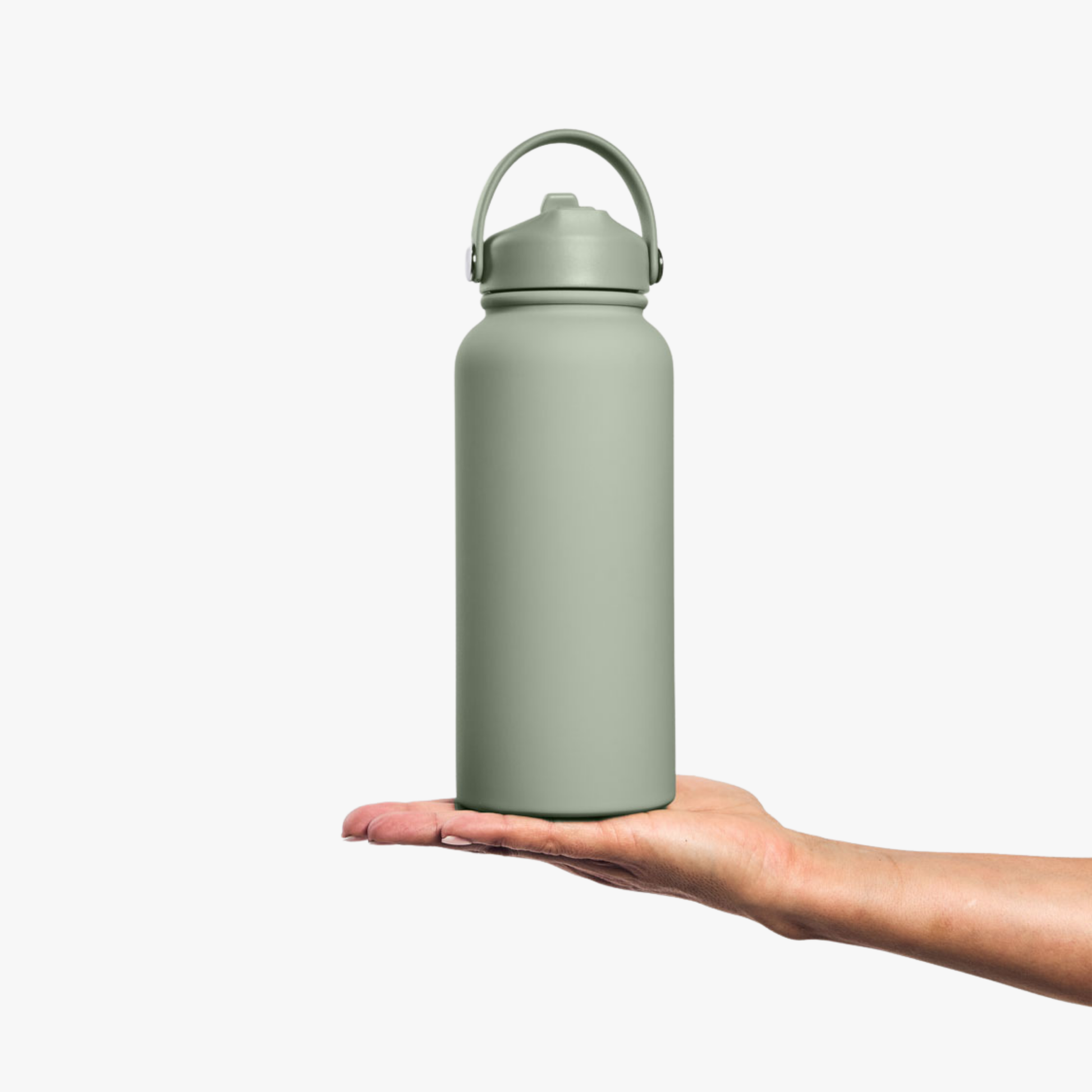 Water Bottle 900ml Straw - Sage