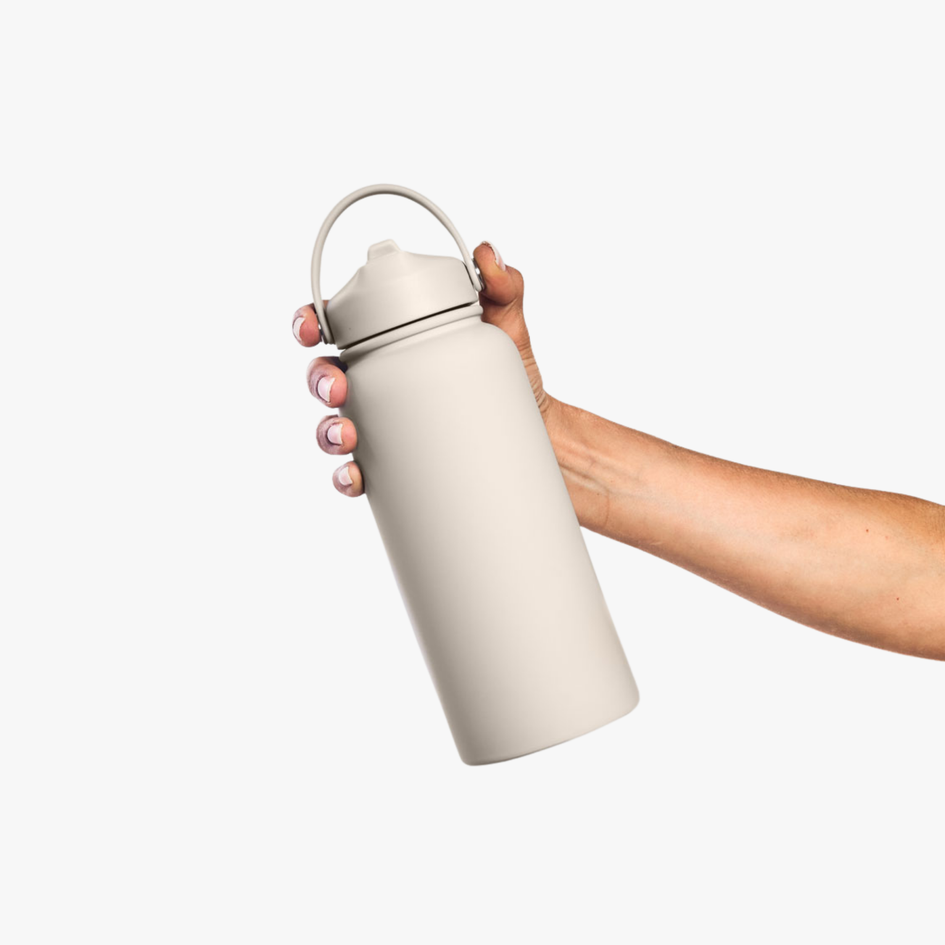 Water Bottle 900ml Straw - Stone