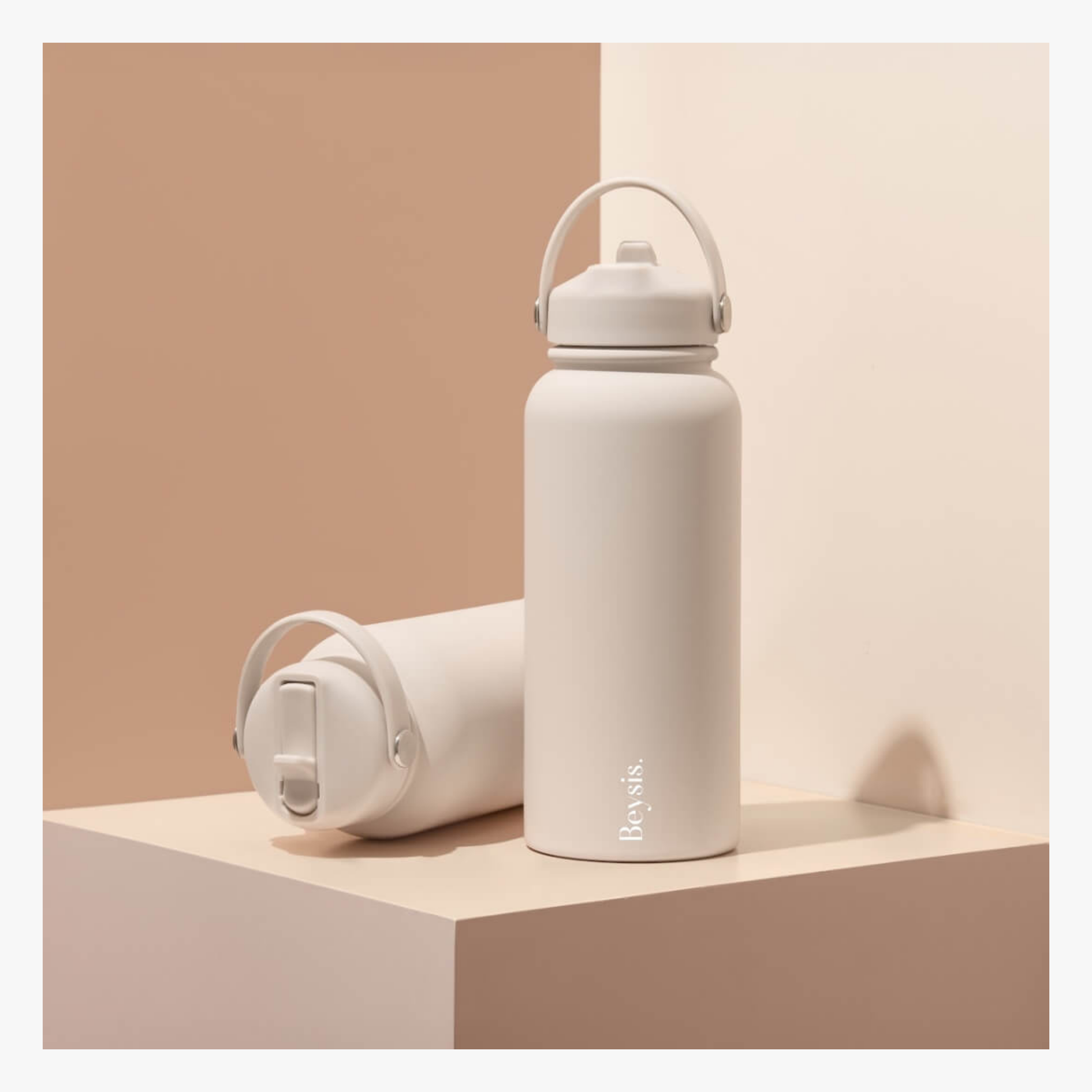 Water Bottle 900ml Straw - Stone