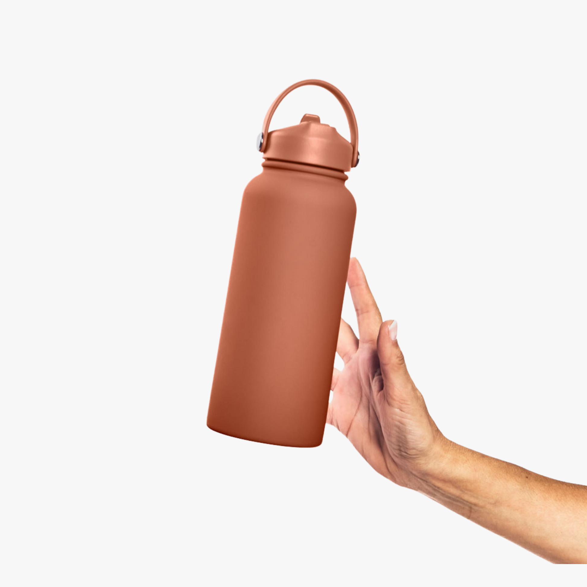 Water Bottle 900ml Straw - Terracotta
