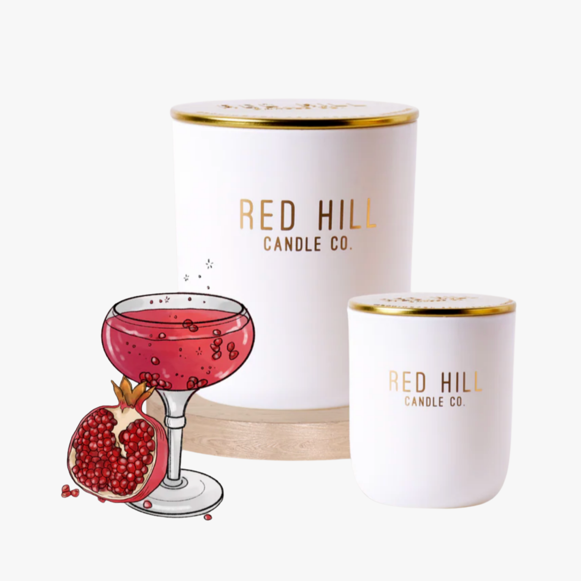 Small Soy Wax Candle - Champagne & Pomegranate